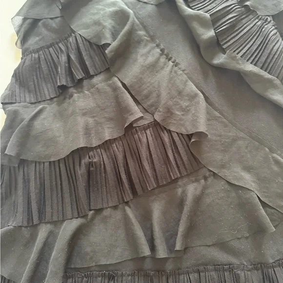 LOFT Black Tiered Mini Dress - Picture 4 of 8